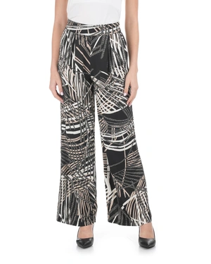 Wide-leg viscose trousers with graphic print | Trousers - 1