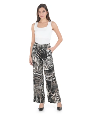 Wide-leg viscose trousers with graphic print | Trousers - 3