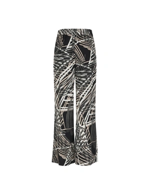 Wide-leg viscose trousers with graphic print | Trousers - 4