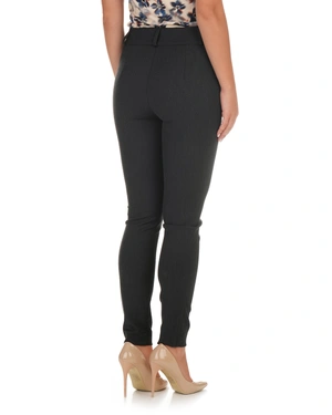 Pantalon femme noir à la coupe ajustée | Pantalons - 2