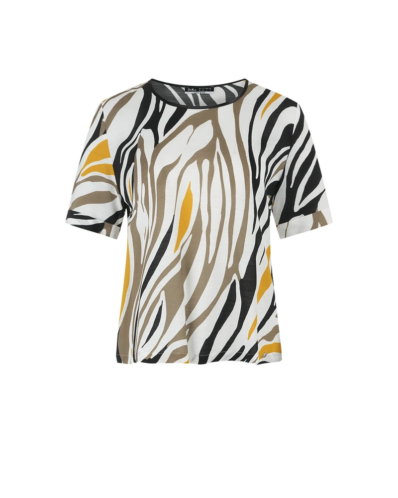 Women’s blouse made of viscose, rayon and linen with a stylized motif | Blouses