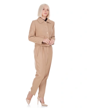 Pantaloni de damă din lână, nuanta camel | Pantaloni - 2