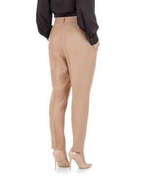 Pantaloni de damă din lână, nuanta camel | Pantaloni - 3