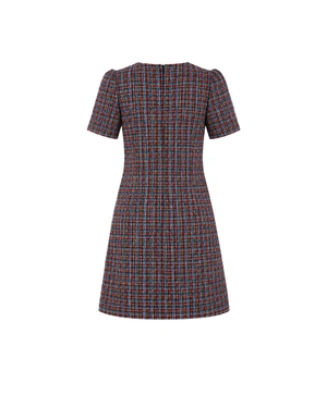 Rochie de damă din tweed de bumbac, cu fire aurii decorative | Rochii | Dikastore.ro - 3 Rochie de damă din tweed de bumbac, cu fire aurii decorative | Rochii - 3