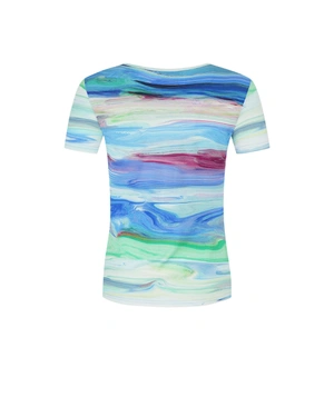 Women’s viscose T-shirt with elastane and a stylized wave pattern | Tshirts and Tops | Dika.bg - 4 Women’s viscose T-shirt with elastane and a stylized wave pattern | Tshirts and Tops - 4