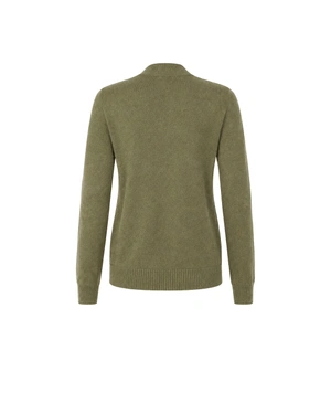 Women's 100% cashmere sweater in olive green | Pullovers | Dika.com - 1 Women's 100% cashmere sweater in olive green | Pullovers - 1