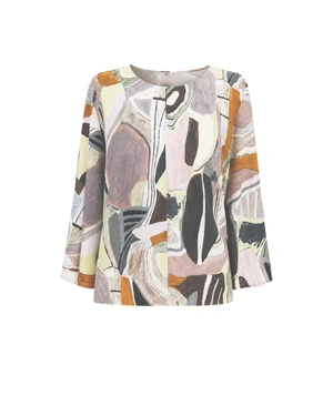Women's 100% viscose blouse with an abstract print | NEW | Dikastore.ro Women's 100% viscose blouse with an abstract print | NEW