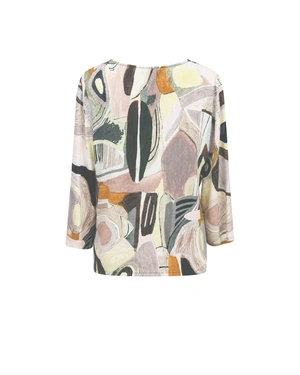 Women's 100% viscose blouse with an abstract print | NEW | Dikastore.ro - 1 Women's 100% viscose blouse with an abstract print | NEW - 1