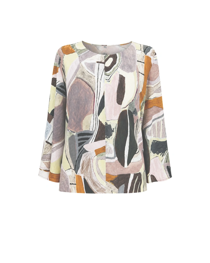 Women's 100% viscose blouse with an abstract print | NEW