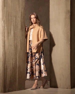 Women's belted wool coat in a camel shade | Outerwear - 1