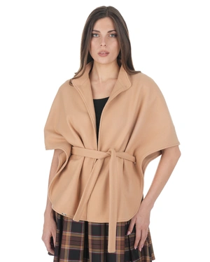 Women's belted wool coat in a camel shade | Outerwear - 3