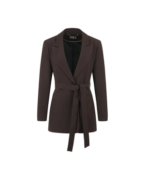 Women's blazer in coffee color with belt | Jackets and Blazers | Dika.test Women's blazer in coffee color with belt | Jackets and Blazers