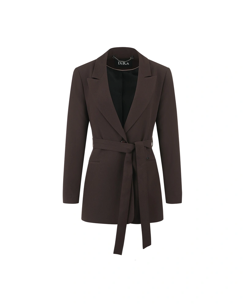 Women's blazer in coffee color with belt | All products