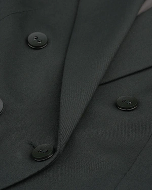 Women's blazer in dark khaki with double-breasted closure | Jackets and Coats - 2