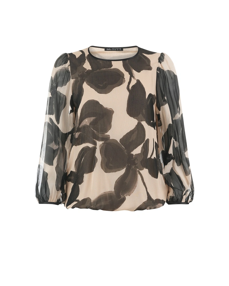 Women's blouse in FSC-certified viscose with an artistic floral print | Blouses