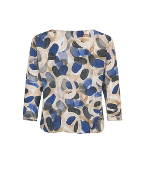 Women's blouse made from 100% viscose with an artistic blue print | Blouses | Dika.bg - 5 Women's blouse made from 100% viscose with an artistic blue print | Blouses - 5