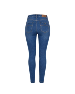 Women's dark blue flared jeans | Denim - 4