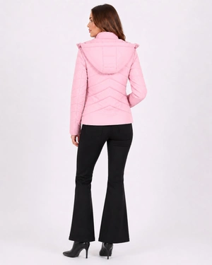 Women's quilted down jacket in a light pink shade | Jackets and Blazers | Dika.bg - 2 Women's quilted down jacket in a light pink shade | Jackets and Blazers - 2