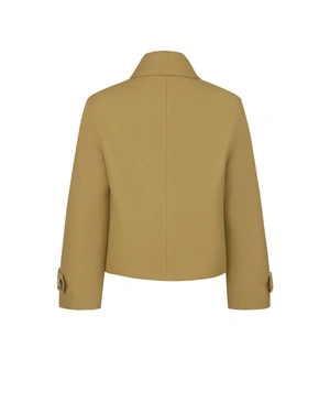 Women's short mustard coat with double-breasted fastening | Outwear | Dika.com - 5 Women's short mustard coat with double-breasted fastening | Outwear - 5