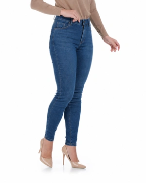 Women's straight-leg jeans in blue denim | Denim - 1