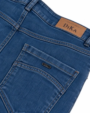Women's straight-leg jeans in blue denim | Denim - 4