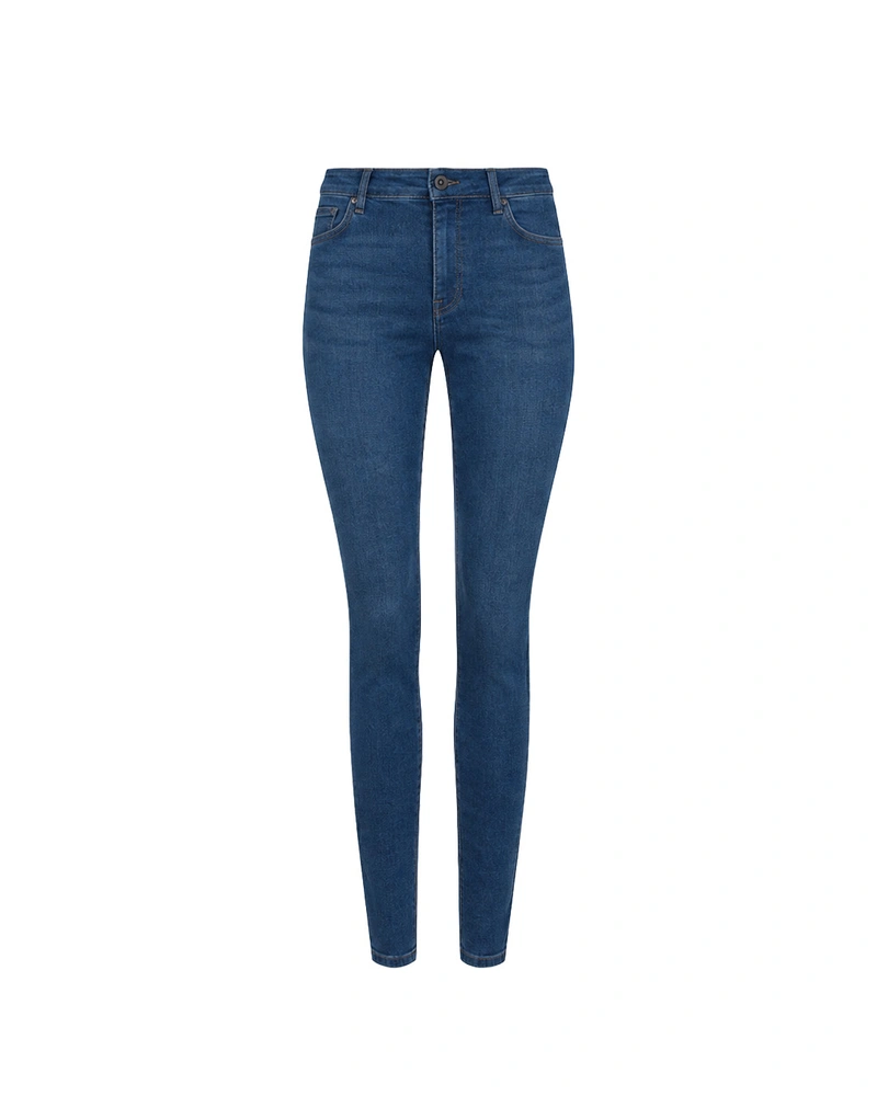 Women's straight-leg jeans in blue denim | Denim
