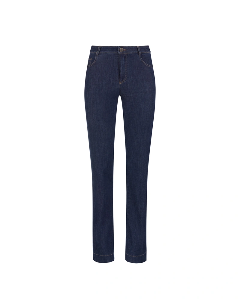 Women's straight-leg jeans in blue denim | Denim