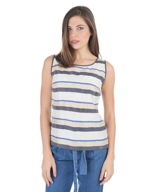 Ženska prugasta lanena bluza za leto | NOVO - 1