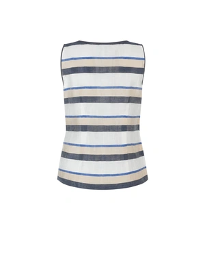 Ženska prugasta lanena bluza za leto | NOVO - 4