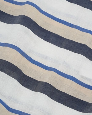 Ženska prugasta lanena bluza za leto | NOVO - 5