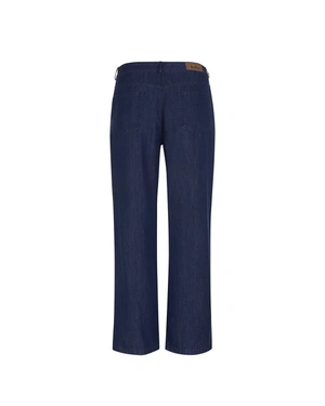 Women's wide-leg jeans made from a cotton, lyocell and hemp blend in blue denim | Denim - 3