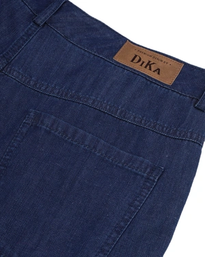Women's wide-leg jeans made from a cotton, lyocell and hemp blend in blue denim | Denim - 4