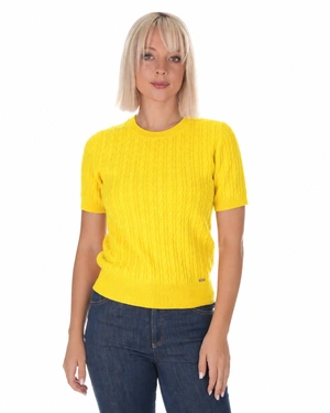 Women's wool and cashmere sweater in yellow | Sweathers - 1