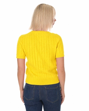 Women's wool and cashmere sweater in yellow | Sweathers - 2