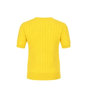 Women's wool and cashmere sweater in yellow | Sweathers - 3