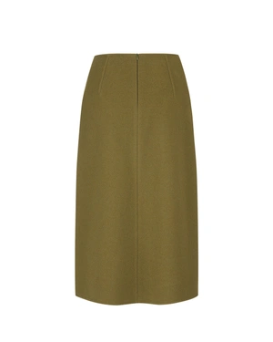 Wool A-line skirt in olive green | All products - 1