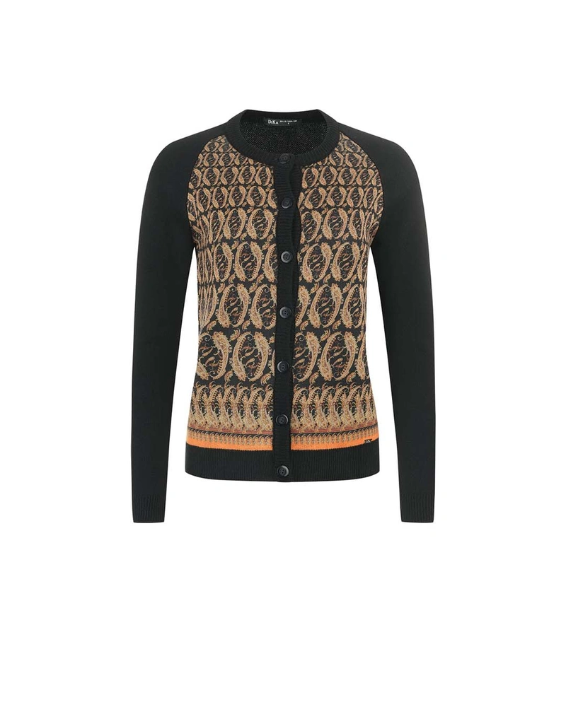 Wool and acrylic sweater with stylized motifs | Knitwear