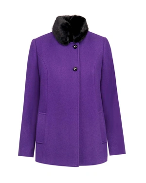 Wool coat with faux fur collar | Jackets and Coats - 6