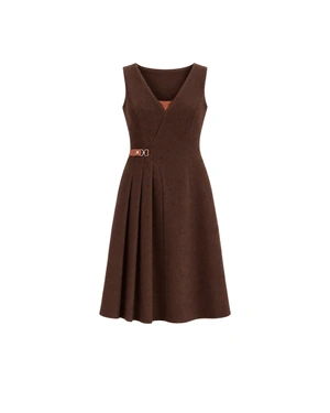 Wool midi dress with a defined waist | Dresses | Dika.ge Wool midi dress with a defined waist | Dresses