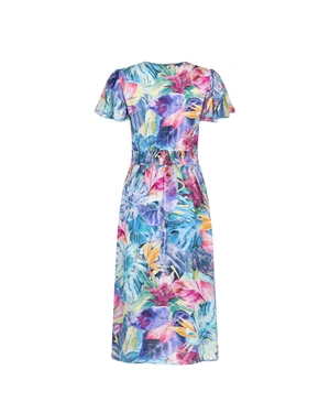 Wrap dress with a tropical print | Dresses | Dika.test - 1 Wrap dress with a tropical print | Dresses - 1