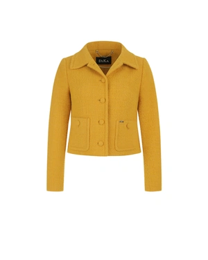 Yellow blazer with collar and single-breasted fastening | NEW