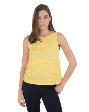 Yellow cotton top with embroidery | Tshirts and Tops - 1