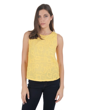 Yellow cotton top with embroidery | Tshirts and Tops - 2