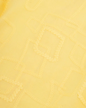 Yellow cotton top with embroidery | Tshirts and Tops - 5