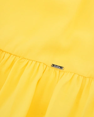 Yellow double-layered summer viscose dress with ruffles | Casual collection - 4