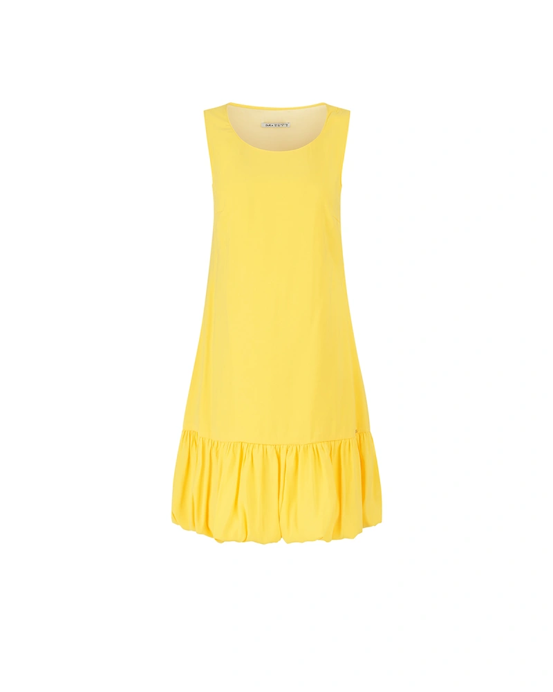 Yellow double-layered summer viscose dress with ruffles | Casual collection