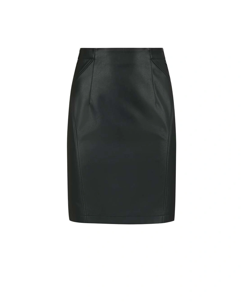 Zip skirt in black eco-leather | All products