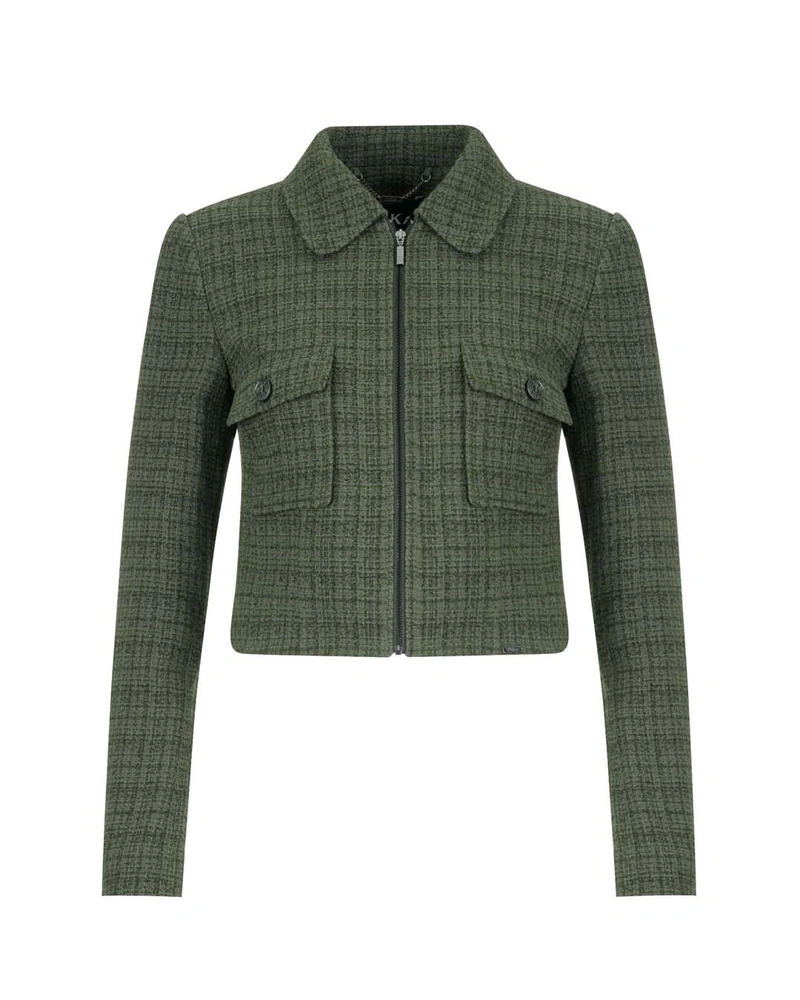 Zip-up tweed jacket | 